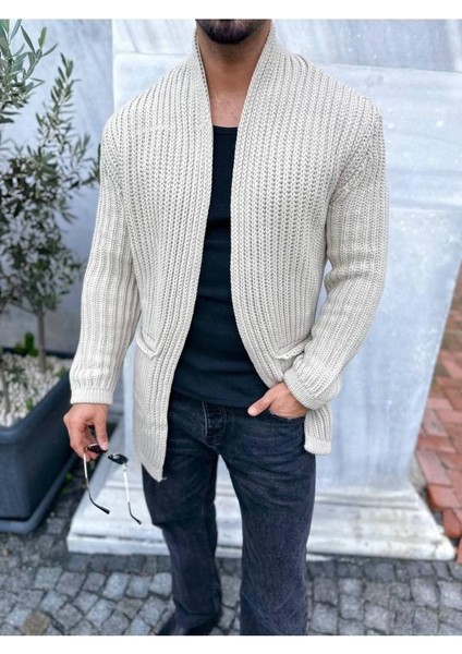 Hırka Kalın Örgü Şal Yaka Cepli Panço Triko Hırka Kapamasız fırsatları