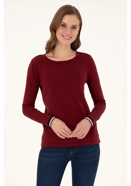 U.S. Polo Assn. Kadın Bordo Triko Kazak 50297133-VR014