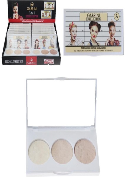 Gabrini Highlighter 3 Lü Palet Set