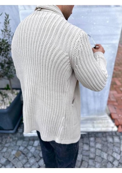 Hırka Kalın Örgü Şal Yaka Cepli Panço Triko Hırka Kapamasız modelleri