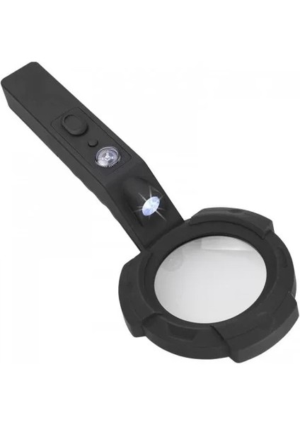 7 LED Aydınlatma,fener,pusula,4x Büyütme Okuma Büyüteç TH600557