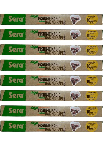 Doğal / Natura Yeni Beyazlatılmamış / Ağartılmamış Hazır Kesilmiş Pişirme Kağıdı x 8 Paket