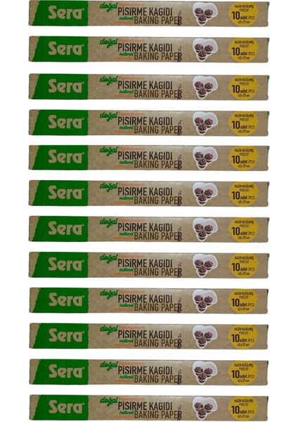 Doğal / Natura Yeni Beyazlatılmamış / Ağartılmamış Hazır Kesilmiş Pişirme Kağıdı x 12 Paket