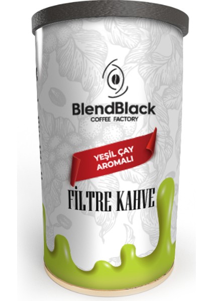 Yeşil Çay Aromalı Filtre Kahve Teneke Kutu 250 gr