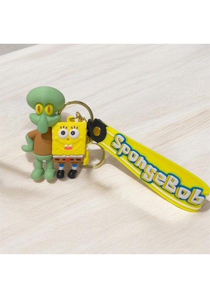 Sünger Bob Figürlü Anahtarlık Çanta Süsü
