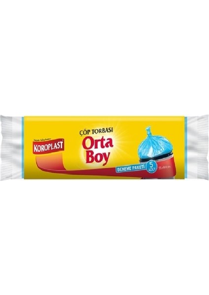 Çöp Poşeti Orta Boy Mavi 5 Li 55 x 60 cm x 10 Paket