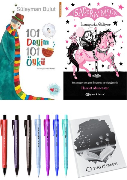 Isadora Moon 7 Lunaparka Gidiyor ve 101 Deyim 101 Öykü 2'li Set - Kalem