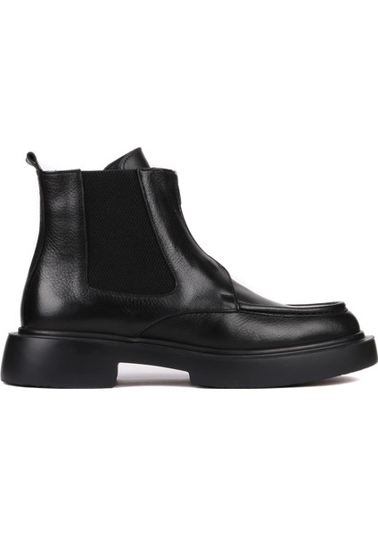 - Siyah Deri Fermuarlı Erkek Bot 250-085 indirimleri