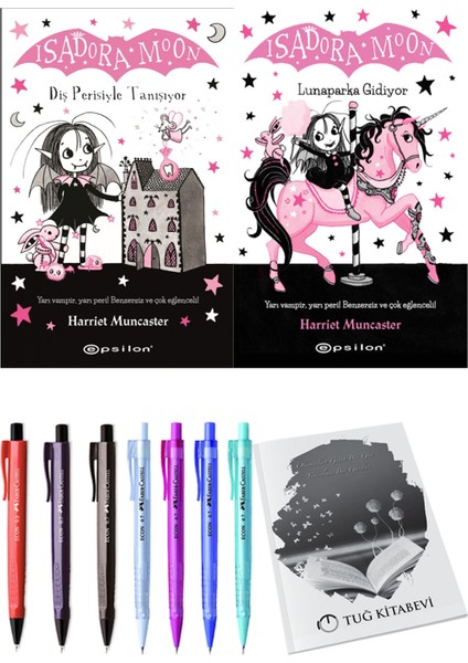 Isadora Moon 7 Lunaparka Gidiyor ve Isadora Moon 13 Diş Perisiyle Tanışıyor 2'li Set - Kalem