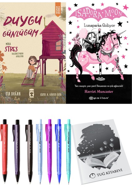 Isadora Moon 7 Lunaparka Gidiyor ve Duygu Günlüğüm Mira Stres Kulübesi'nden Ayrılıyor 2'li Set - Kalem