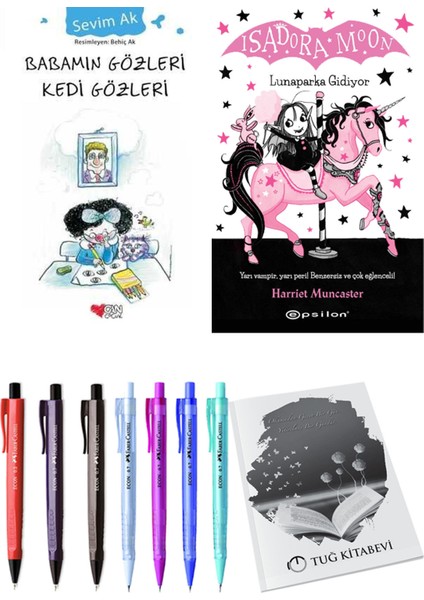 Isadora Moon 7 Lunaparka Gidiyor ve Babamın Gözleri Kedi Gözleri 2'li Set - Kalem