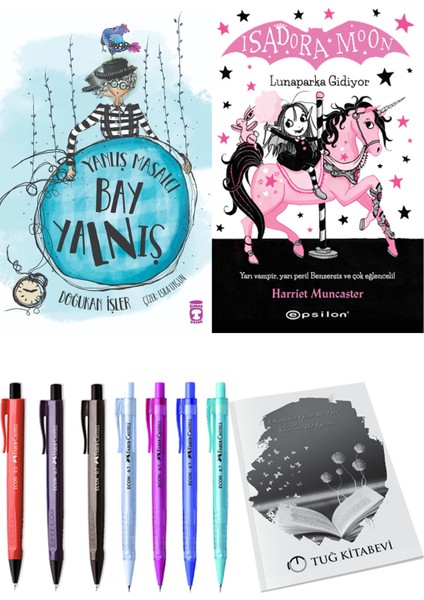 Isadora Moon 7 Lunaparka Gidiyor ve Yanlış Masalcı Bay Yalnış 2'li Set - Kalem