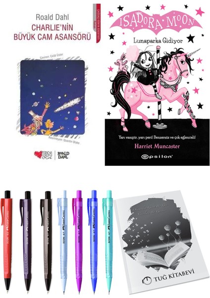 Isadora Moon 7 Lunaparka Gidiyor ve Charlie'nin Büyük Cam Asansörü 2'li Set - Kalem