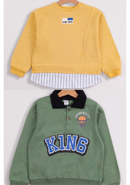 Erkek Çocuk 2'li Paket Basic Sweatshirt