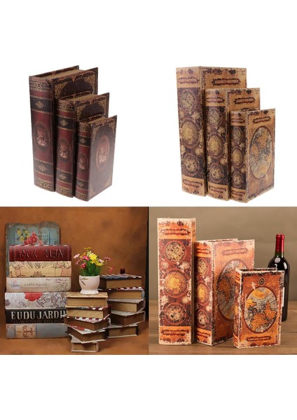 Açıığı Brown_a'yı Süslemek Için 1 Vintage Sahte Hollow Kitap Ahşap Depolama (Yurt Dışından)