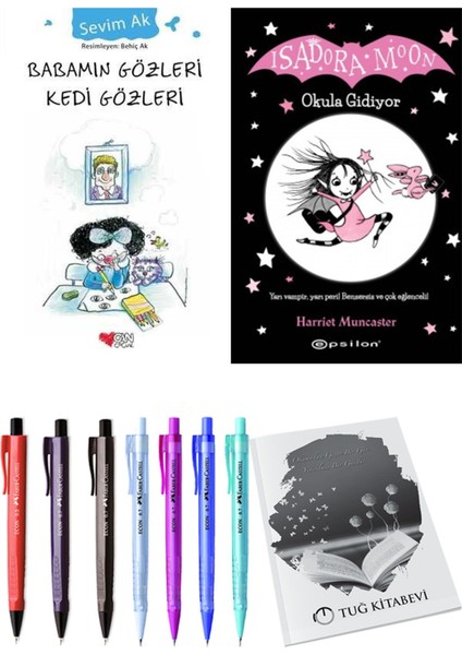 Isadora Moon 1 Okula Gidiyor ve Babamın Gözleri Kedi Gözleri 2'li Set - Kalem