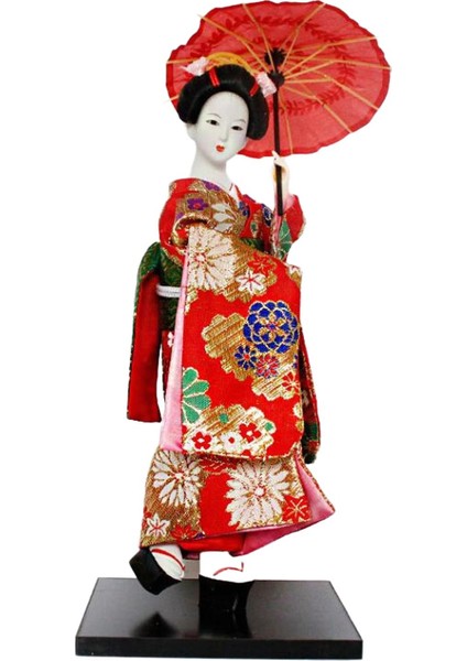 12 Inç Japon Geyşa Tahsil Heykelcik Ev Masaüstü Raf Için Kırmızı (Yurt Dışından) fiyatları