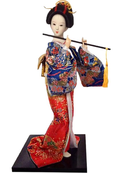 12 Inç Japon Geyşa Tahsil Heykelciği Ev Üstü Raf Kırmızı (Yurt Dışından) modelleri