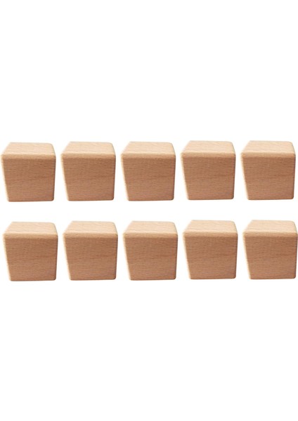 10X Bitmemiş Ahşap Bloklar Kareler Süslemesi Dıy Zanaat Modelleme 2.5 cm (Yurt Dışından)