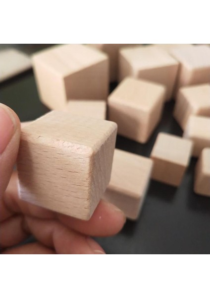 10X Bitmemiş Ahşap Bloklar Kareler Süslemesi Dıy Zanaat Modelleme 2.5 cm (Yurt Dışından)