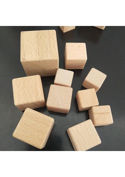 10X Bitmemiş Ahşap Bloklar Kareler Süslemesi Dıy Zanaat Modelleme 2.5 cm (Yurt Dışından)