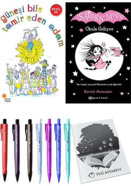 Isadora Moon 1 Okula Gidiyor ve Güneşi Bile Tamir Eden Adam 2'li Set - Kalem