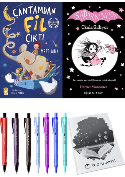 Isadora Moon 1 Okula Gidiyor ve Çantamdan Fil Çıktı 2'li Set - Kalem