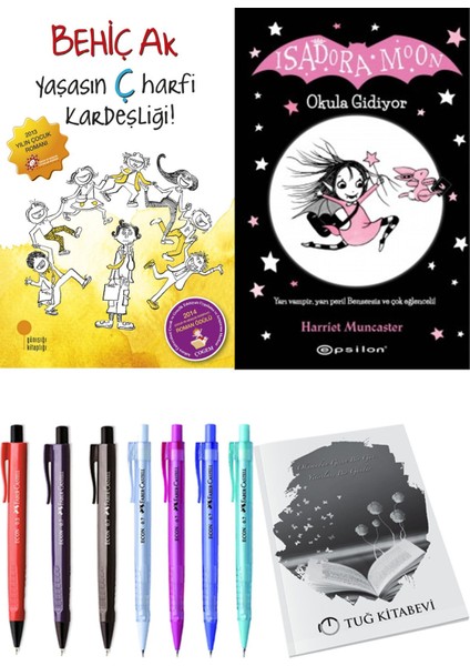 Isadora Moon 1 Okula Gidiyor ve Yaşasın Ç Harfi Kardeşliği 2'li Set - Kalem