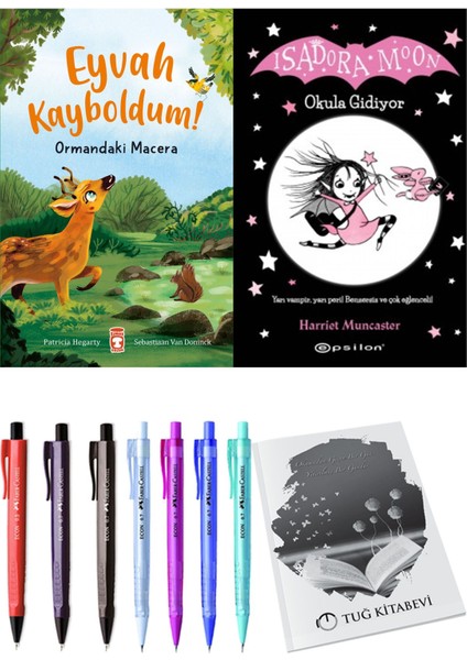 Isadora Moon 1 Okula Gidiyor ve Eyvah Kayboldum! Ormandaki Macera 2'li Set - Kalem