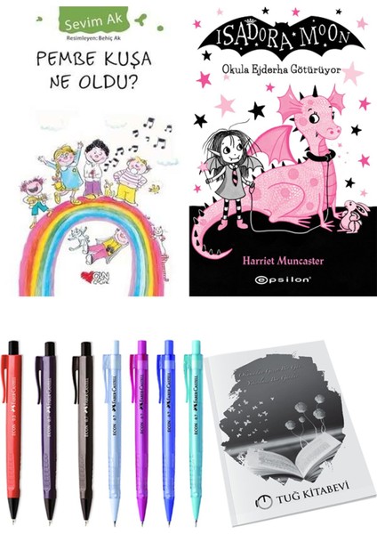 Isadora Moon 6 Okula Ejderha Götürüyor ve Pembe Kuşa Ne Oldu? 2'li Set - Kalem