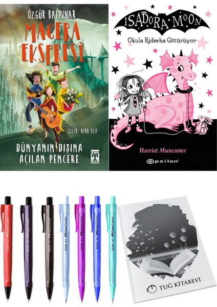 Isadora Moon 6 Okula Ejderha Götürüyor ve Gelecek Ekspresi Dünyanın Dışına Açılan Pencere 2'li Set - Kalem