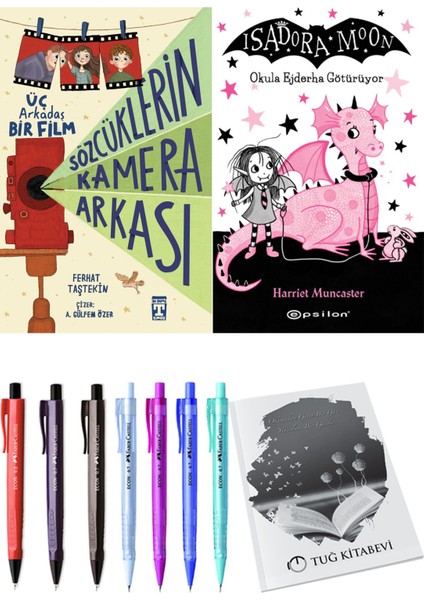 Isadora Moon 6 Okula Ejderha Götürüyor ve Sözcüklerin Kamera Arkası 2'li Set - Kalem