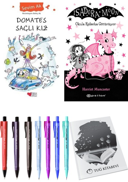 Isadora Moon 6 Okula Ejderha Götürüyor ve Domates Saçlı Kız 2'li Set - Kalem