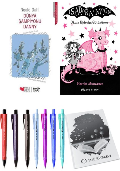 Isadora Moon 6 Okula Ejderha Götürüyor ve Dünya Şampiyonu Danny 2'li Set - Kalem