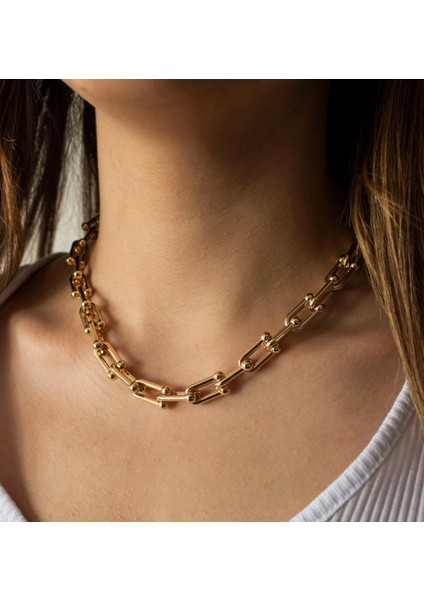 Trendy Kalın Zincir 316L Çelik Kolye