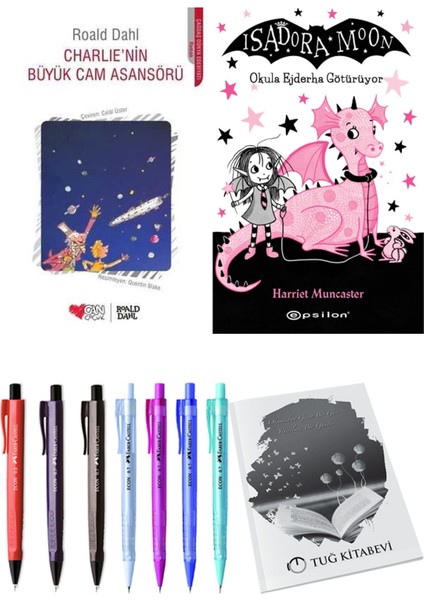 Isadora Moon 6 Okula Ejderha Götürüyor ve Charlie'nin Büyük Cam Asansörü 2'li Set - Kalem