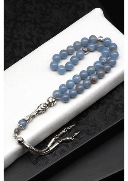 Anjelit Doğal Taş Tesbih 8 mm Küre Kesim