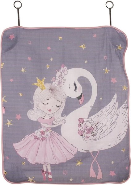 Pano Baskılı Müslin Bebek Arabası Örtüsü ART-315 Kuğu fiyatları