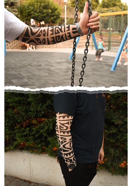 Giyilebilir Desenli Kol Dövmesi 3D Baskılı Tattoo