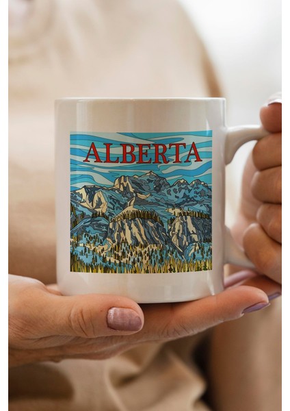 America- Montana- Alberta Baskılı Premium Yılbaşı Hediyesi Kupa Bardak