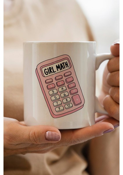 Girl Math Baskılı Premium Yılbaşı Hediyesi Kupa Bardak