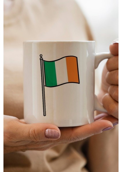 Irlanda Bayrağı Baskılı Premium Yılbaşı Hediyesi Kupa Bardak