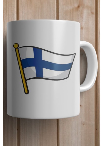 Finlandiya Bayrağı Baskılı Premium Yılbaşı Hediyesi Kupa Bardak fiyatları