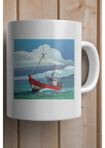 Okyanus ve Tekne Baskılı Premium Yılbaşı Hediyesi Kupa Bardak fiyatları