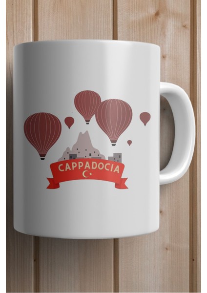 Kapadokya Sıcak Hava Balonu Baskılı Premium Yılbaşı Hediyesi Kupa Bardak fiyatları