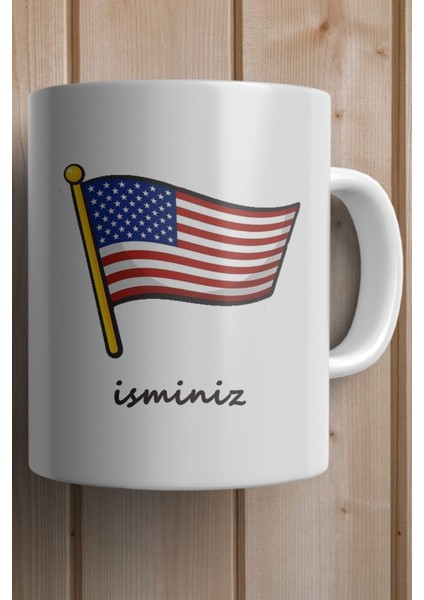 Amerika Bayrağı Baskılı Kişiye Özel Işimli Yılbaşı Hediyesi Kupa Bardak fiyatları
