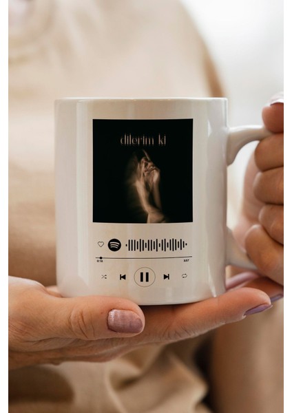 Dolu Kadehi Ters Tut-Dilerim Ki Spotify Şarkı Kodlu Yılbaşı Hediyesi Kupa Bardak