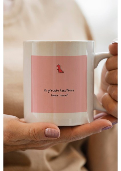 Ilk Görüşte Hass*ktire Inanır Mısın? Baskılı Yılbaşı Hediyesi Kupa Bardak