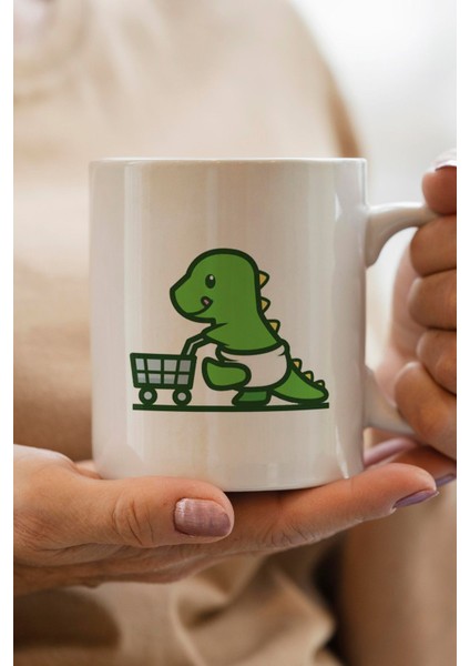 Dinozor Baskılı Yılbaşı Hediyesi Kupa Bardak