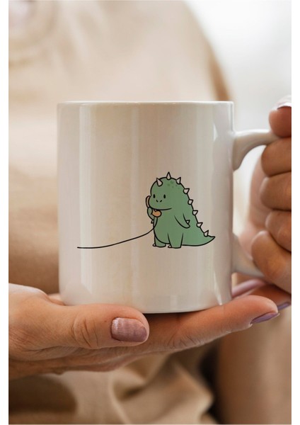 Dinozor Baskılı Couple Birbirini Tamamlayan Premium Yılbaşı Hediyesi Kupa Bardak modelleri